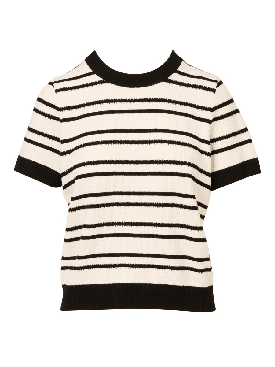 

Свитер Adrianna Papell Crew Neck Striped Pointelle Contrast Trim, белый