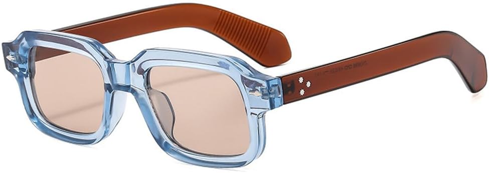 

Солнцезащитные очки UV400 с прозрачными линзами Ocean, маленькая оправа, заклепки, для женщин и мужчин, для бега и занятий спортом на открытом воздухе UYPTK, Blue Brown Champagne