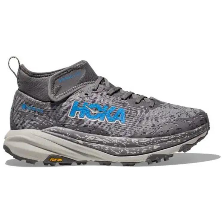 Скоростной Козел 6 Противоскользящие Беговые Кроссовки Mid Top Мужские Серые HOKA ONE ONE — фото 2