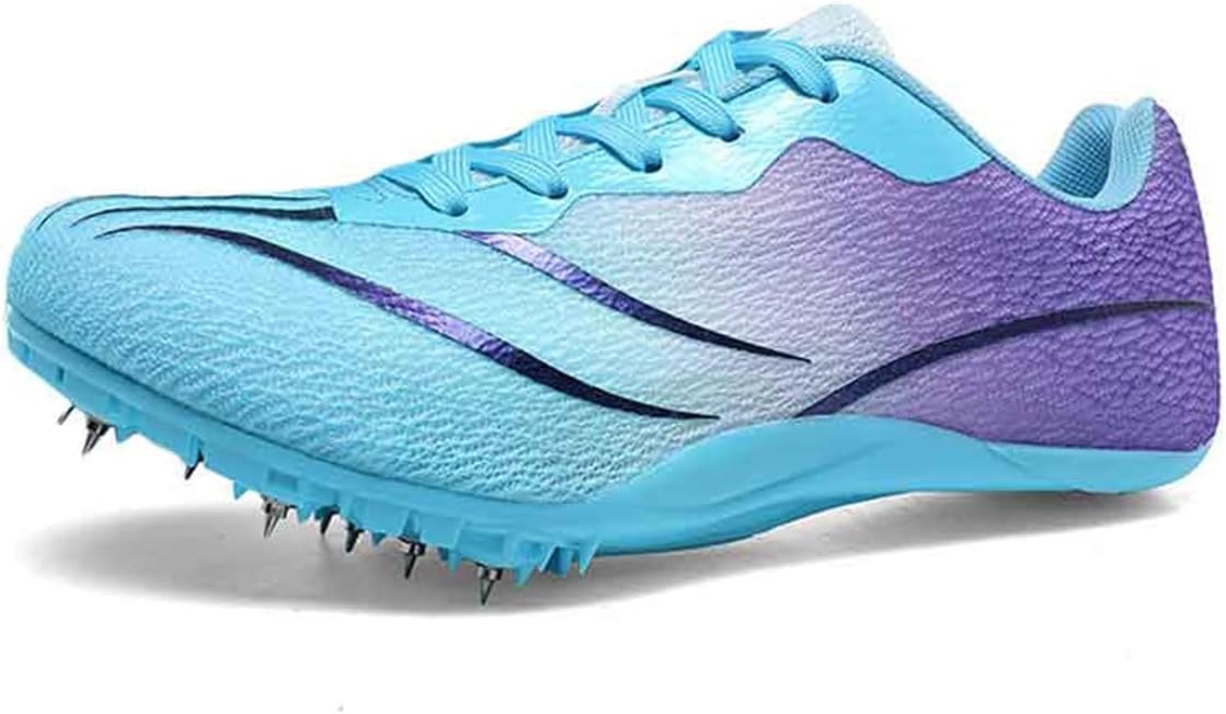 

Легкоатлетические кроссовки для мужчин и женщин, дышащие, с 8 шипами, для бега, соревнований и тренировок, профессиональные прыжковые кроссовки Donfaauk, фиолетовый