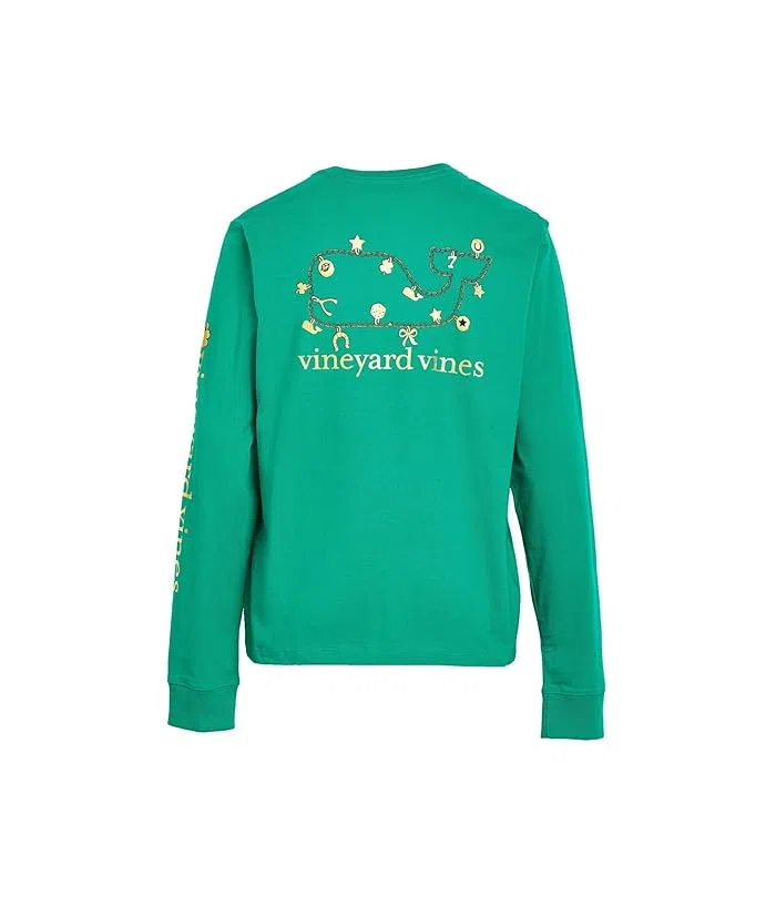 Футболка с длинным рукавом хлопок Long Sleeve Pocket Tee Vineyard Vines Kids, Hibiscus Breaker — фото 2