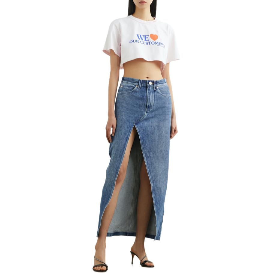 Alexander Wang Джинсовая длинная юбка SS24 женская blue — фото 4