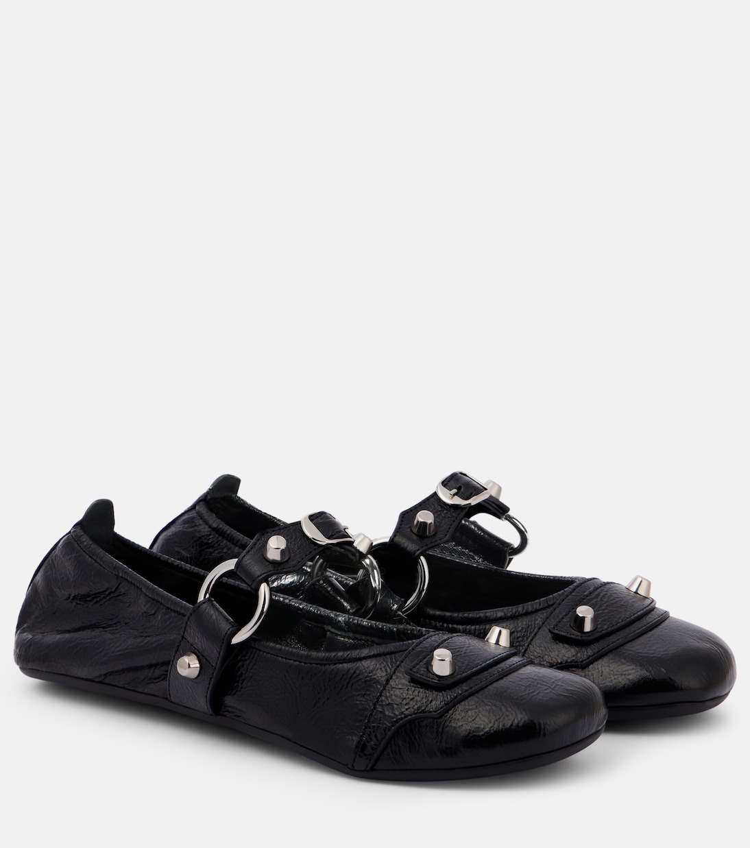 Кожаные балетки Mary Jane Le City Balenciaga, Black/Silver