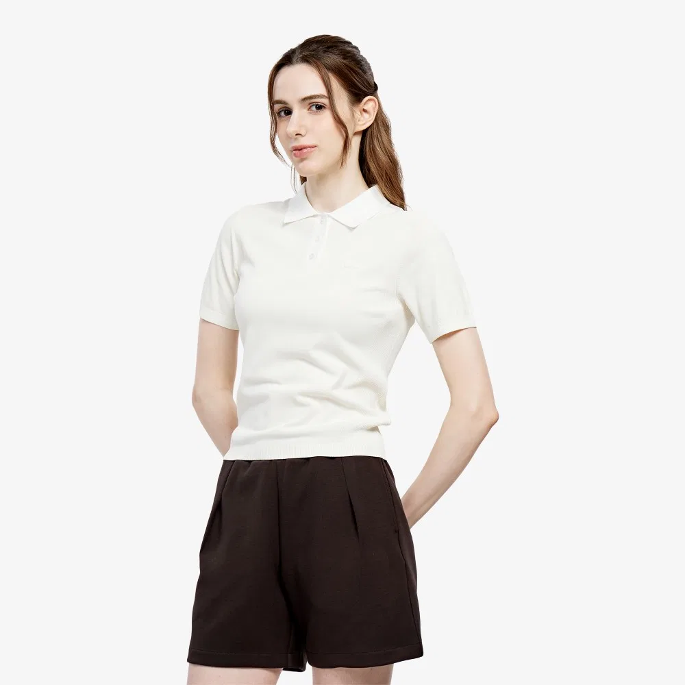 Свитер поло Lacoste базовый, айвори