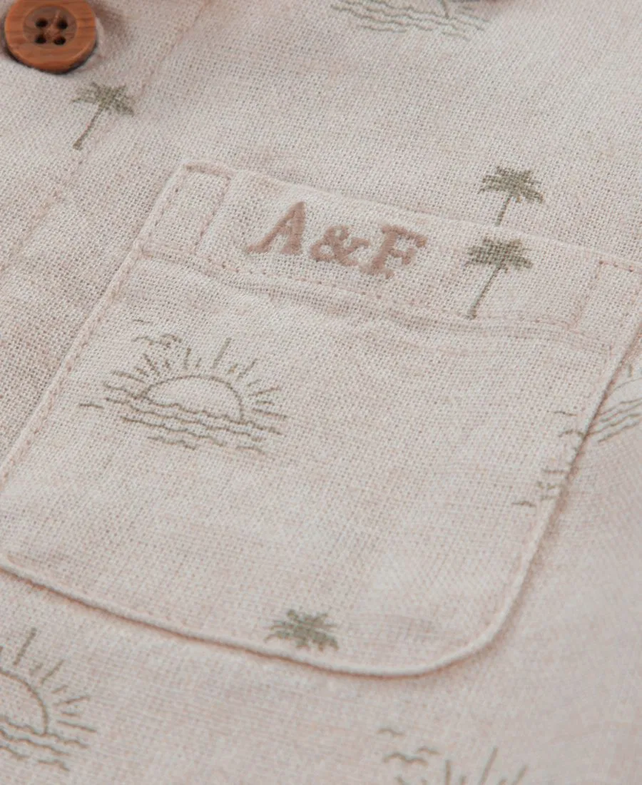 Детский комбинезон-карго с коротким рукавом для мальчиков Abercrombie Kids, коричневый — фото 4