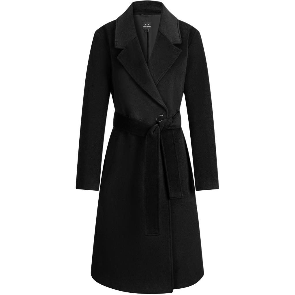 

Двубортное пальто ARMANI EXCHANGE, черное