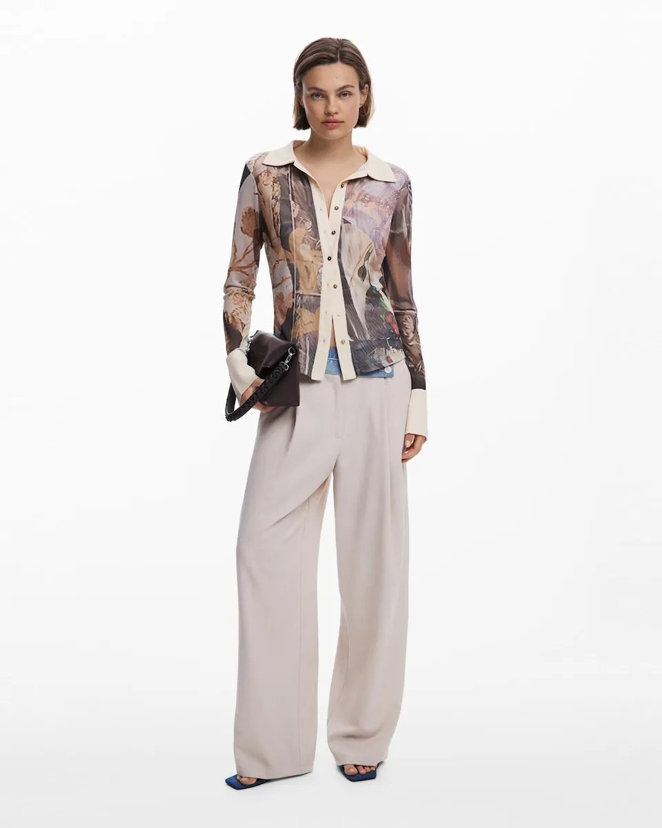 

Женские длинные гибридные брюки Desigual, бежевый