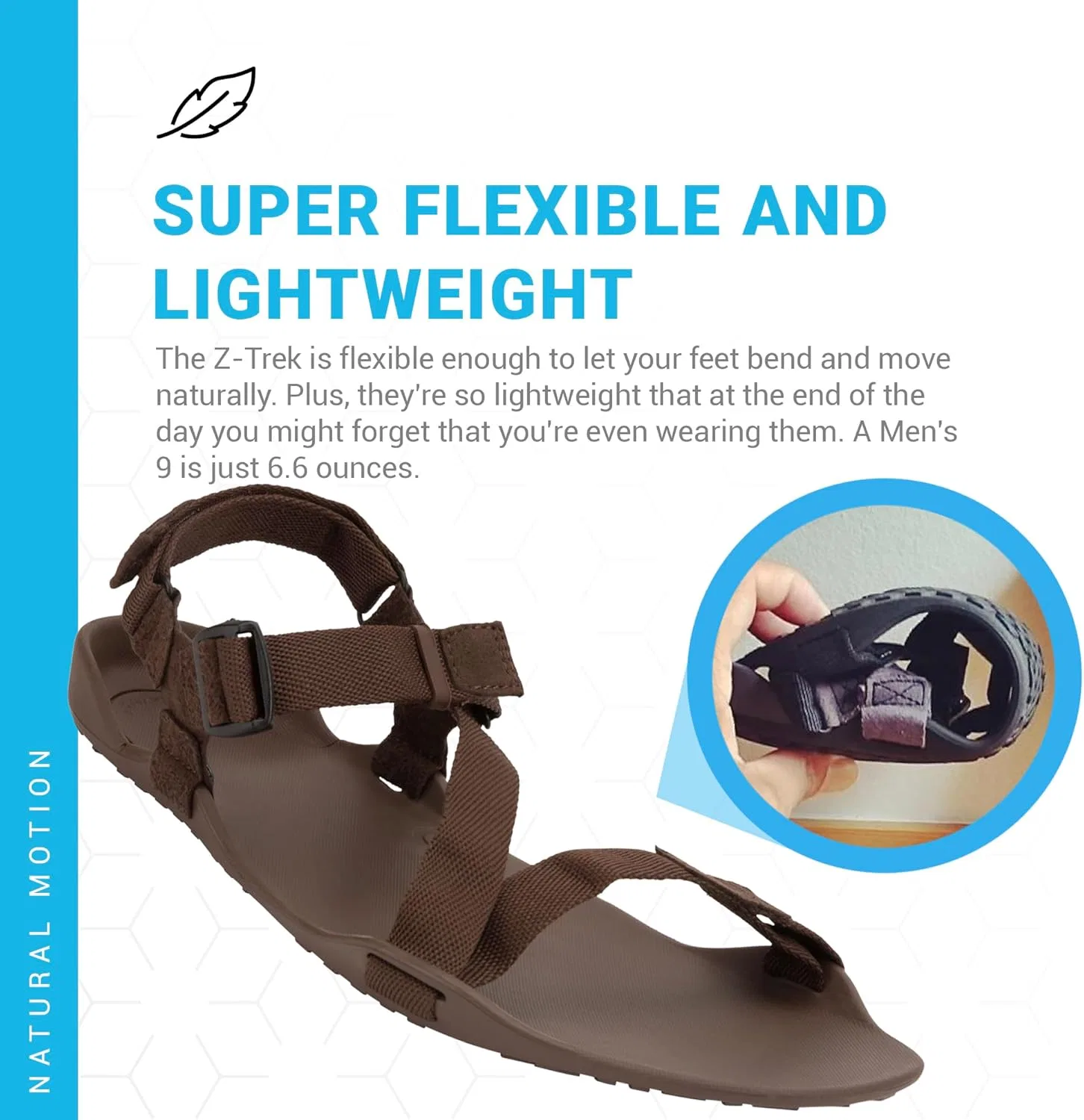 Сандалии Xero Shoes Z-Trek для мужчин, минималистичные, для ходьбы босиком, спортивные сандалии для походов, бега по пересеченной местности, Brown — фото 4