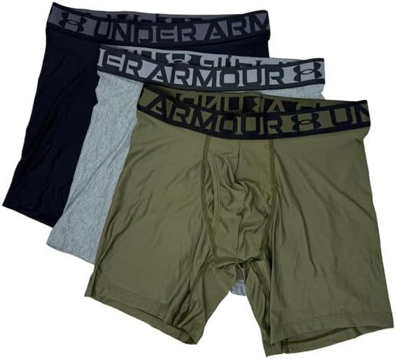 

Комплект из 3 пар трусов-боксеров Under Armour Essential Tech Mesh с длиной внутреннего шва 6 дюймов, Green/Grey/Black