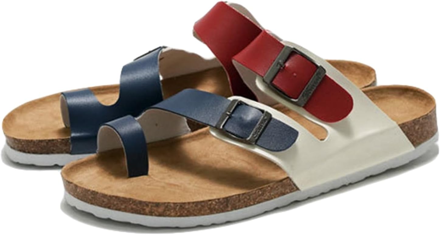 

Летние мужские сандалии для коррекции стопы с поддержкой свода, римские ортопедические шлепанцы с кольцом для пальцев, нескользящие пляжные тапочки при подошвенном фасциите Wcxty, красный