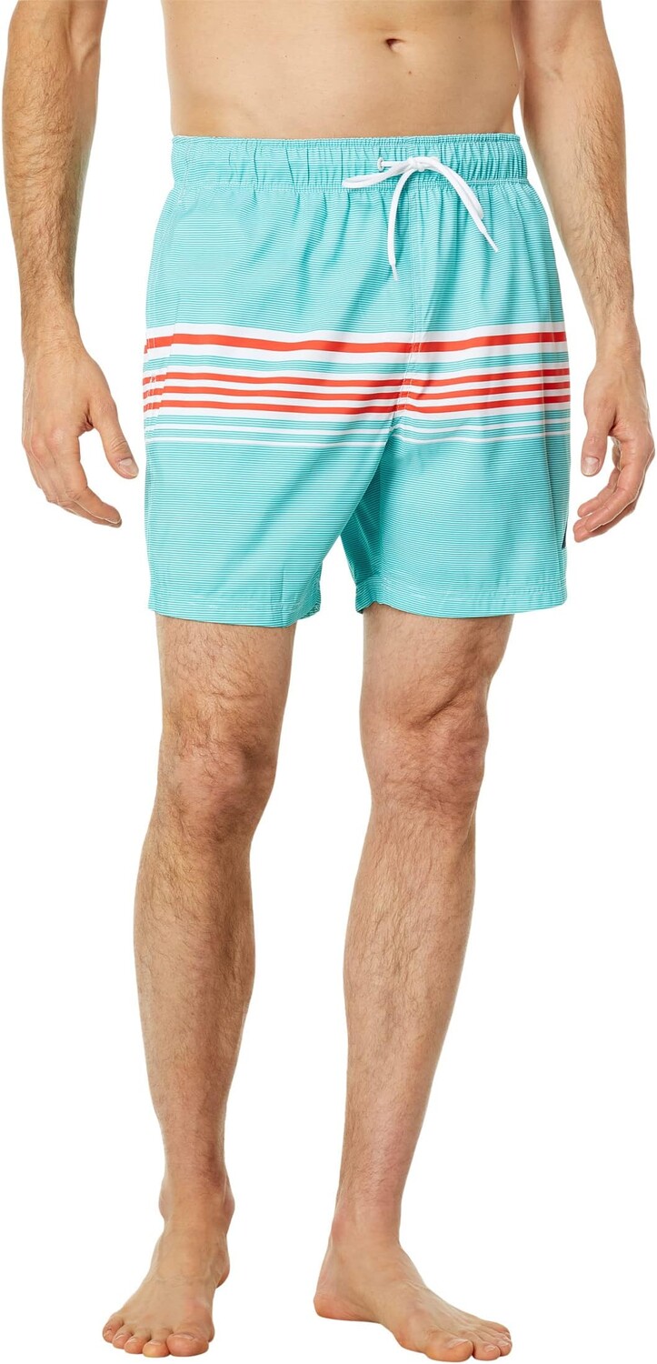 

Шорты для плавания Nautica Sustainably Crafted 6" Striped Swim, цвет Tropic Jade