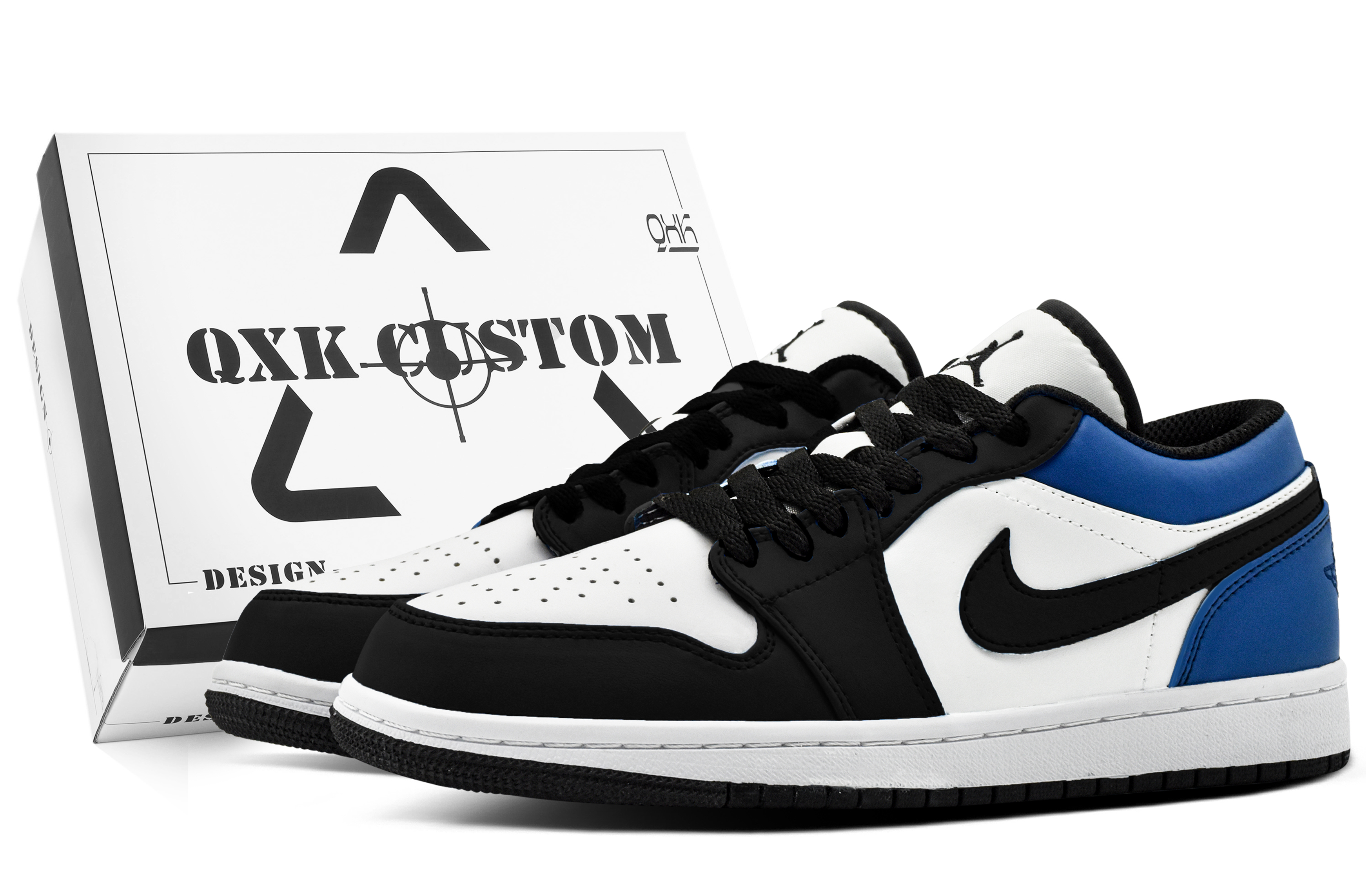 

Jordan Баскетбольные кроссовки Air 1 Lightning Box с антискользящим покрытием, износостойкие, низкие, винтажные, мужские, сине-черные