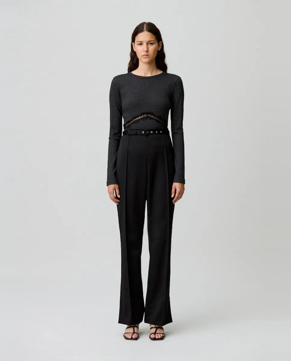 

Женские прямые атласные брюки Claudie Pierlot, черный