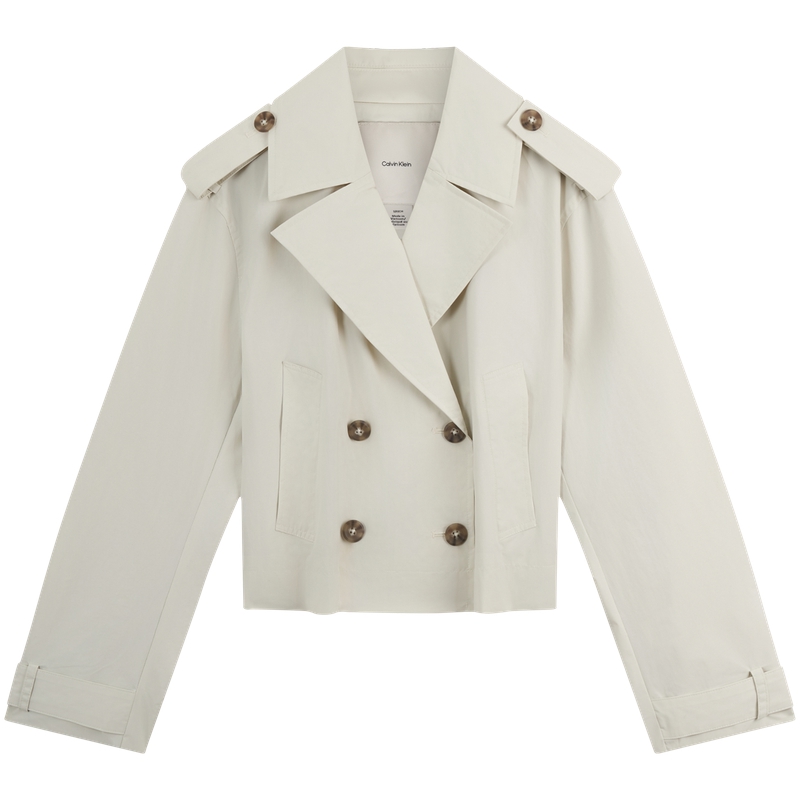 

Calvin Klein Бежево-абрикосовое женское пальто тренч, CJH-Beige Apricot