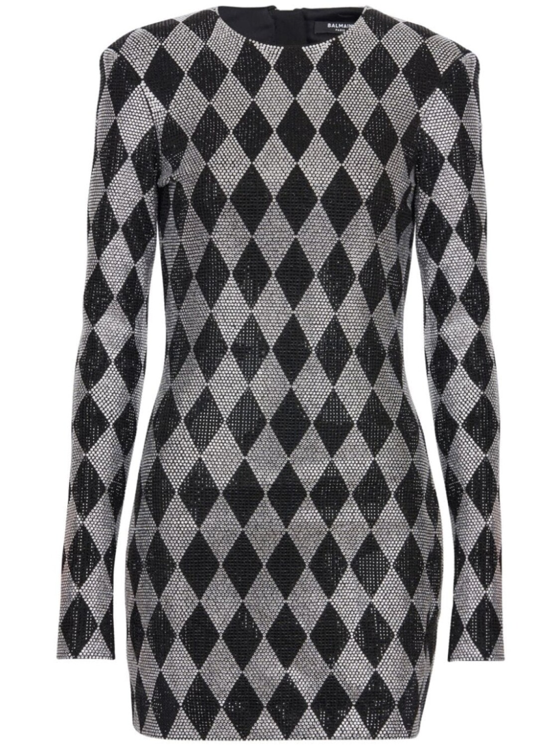 

Balmain платье мини с кристаллами, черный