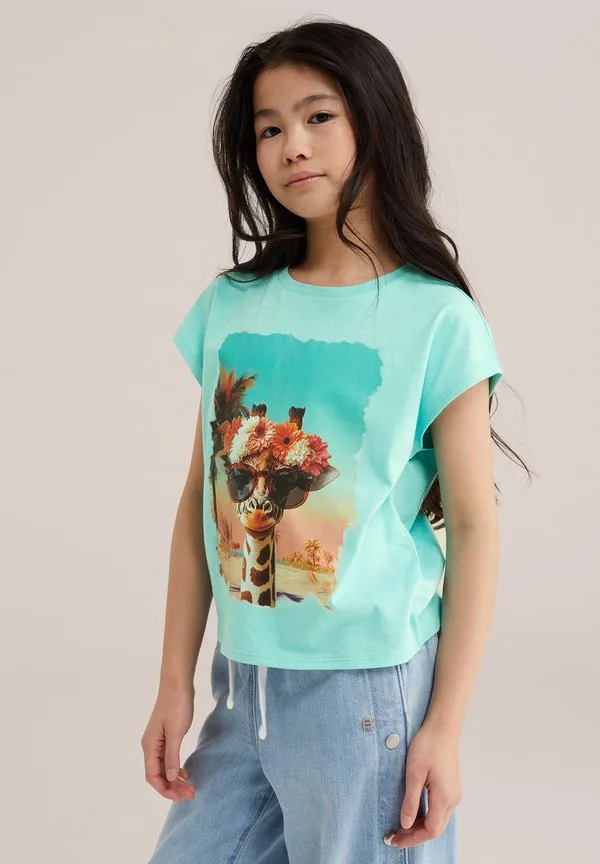 Футболка с принтом We Fashion, Turquoise — фото 2