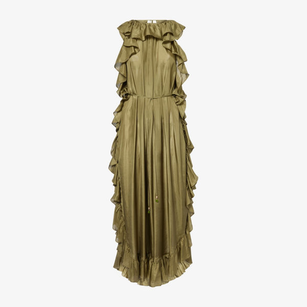 

Платье плиссированное Zimmermann, оливковый