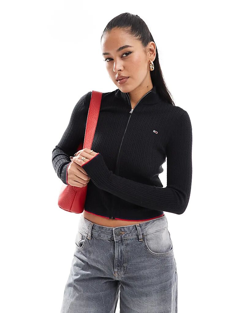 

Джемпер на молнии черного цвета Tommy Jeans