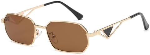 

Солнцезащитные очки прямоугольной формы 2027 года для женщин, металлическая оправа, винтажные солнцезащитные очки для мужчин и женщин, очки с защитой от УФ-излучения UV400 MTZJH, 3