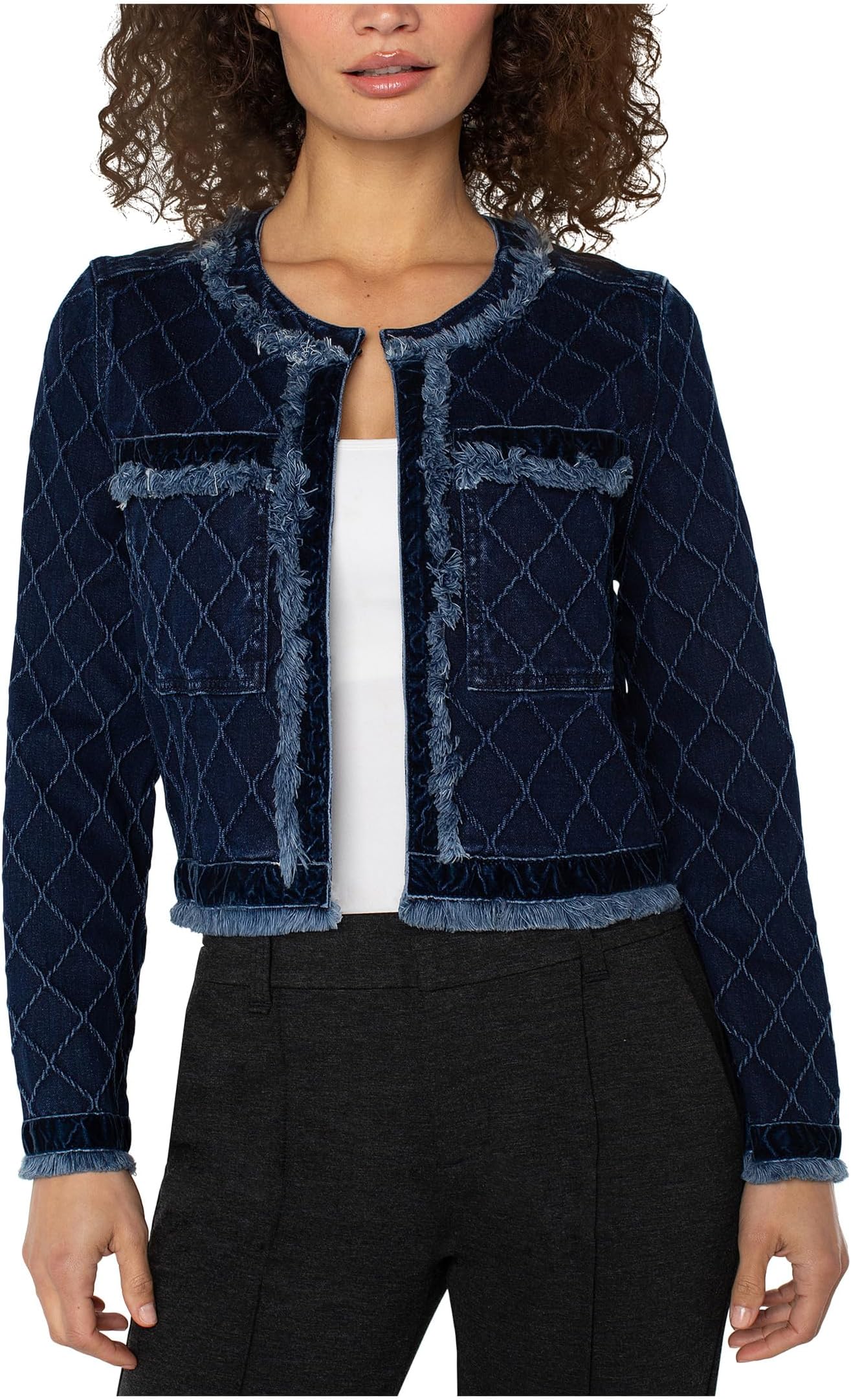 

Женская куртка с бахромой и бархатной отделкой Liverpool Los Angeles, Diamond Dark