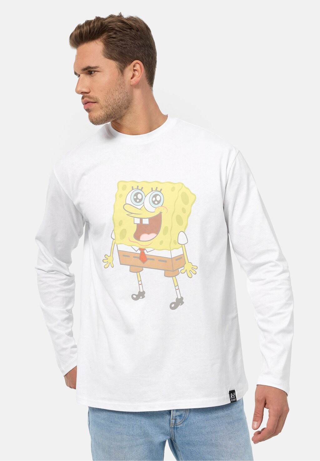 

Футболка с длинным рукавом Langarm Spongebob Gazing Re:Covered, белый
