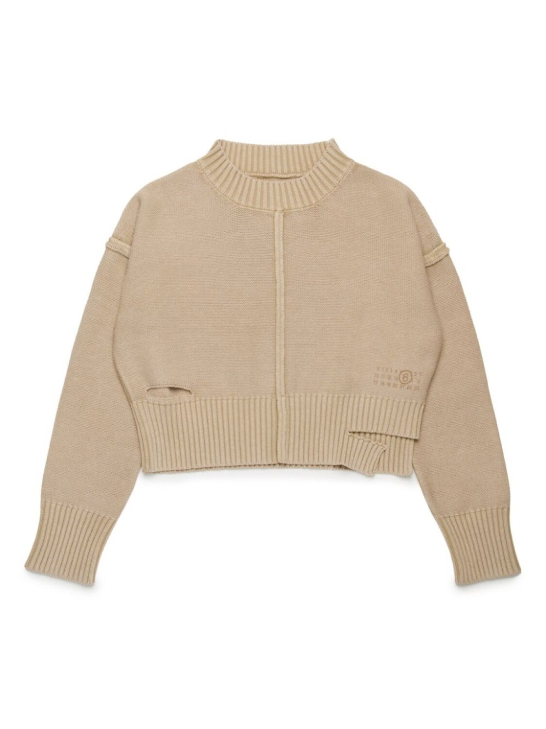 

Джемпер с вырезом MM6 Maison Margiela Kids, нейтральный цвет