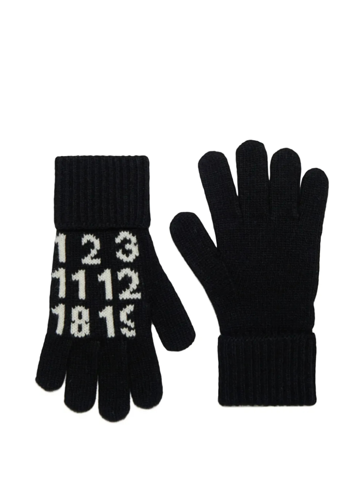 

MM6 Maison Margiela Kids перчатки вязки интарсия, черный