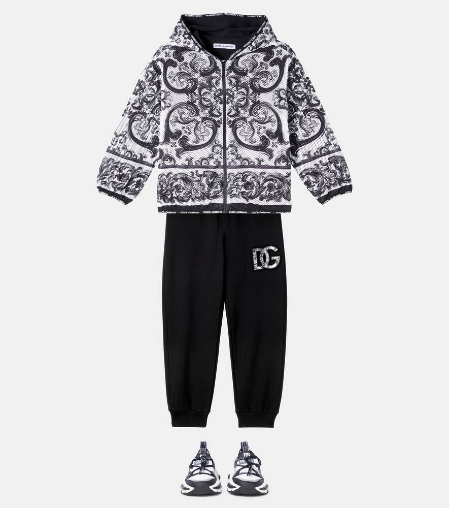 Куртка с капюшоном на молнии majolica Dolce&Gabbana Kids, Maiolica 3L Nero — фото 2