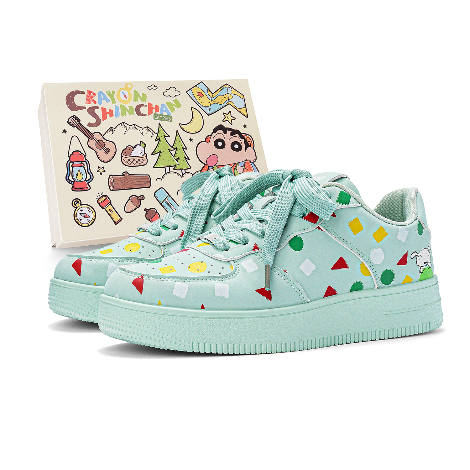 

Crayon Shinchan Низкие скейтбордские кроссовки унисекс светло-зеленые, цвет Light Green