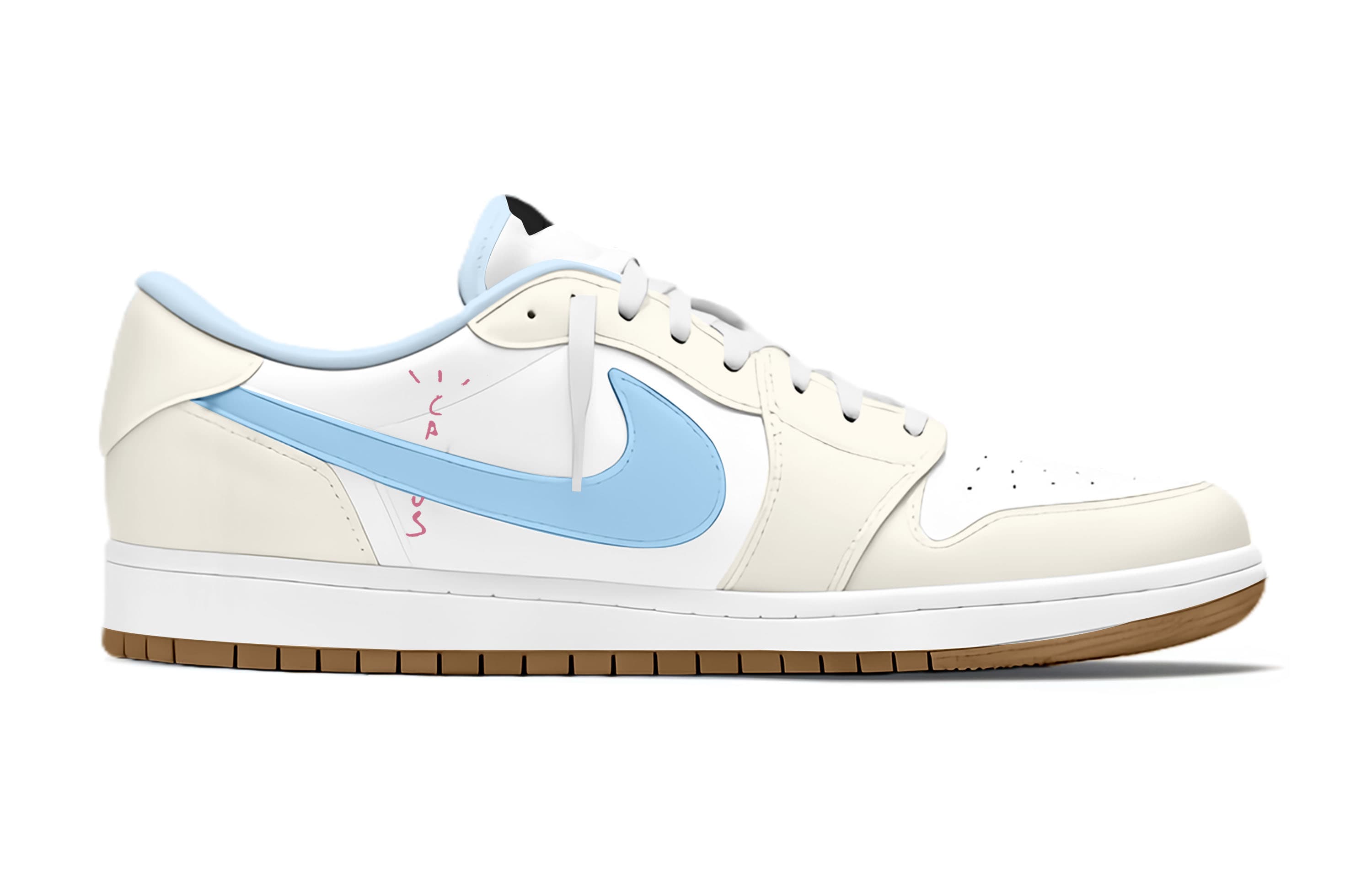 Jordan Трэвис Скотт X Air 1 винтажные баскетбольные кроссовки унисекс лоу-топ Blue — фото 4