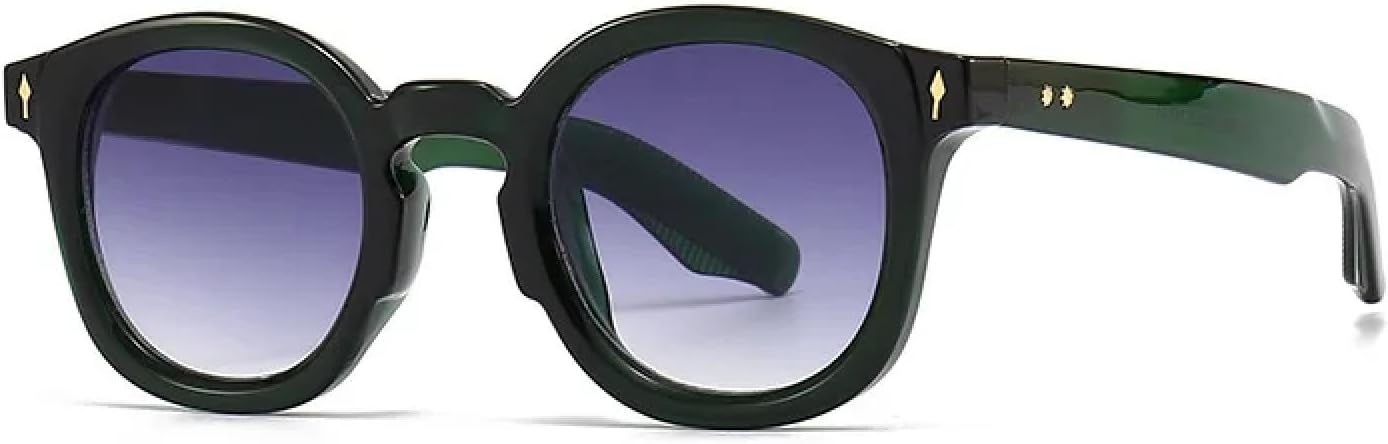 

Круглые мужские солнцезащитные очки, женские солнцезащитные очки с градиентным переходом цвета, зеленые очки с заклепками, солнцезащитные очки UV400 DSVIGF, Green Gradientgrey