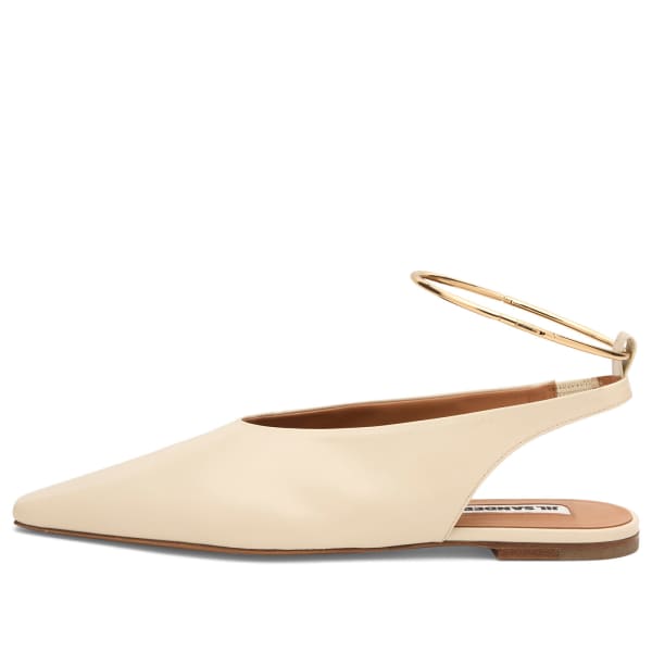 Туфли с острым носком и открытой пяткой Jil Sander, Bone