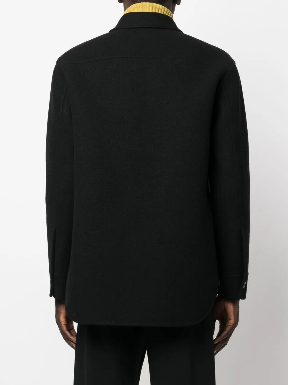 Шерстяная куртка-рубашка на пуговицах JIL SANDER, черный — фото 4