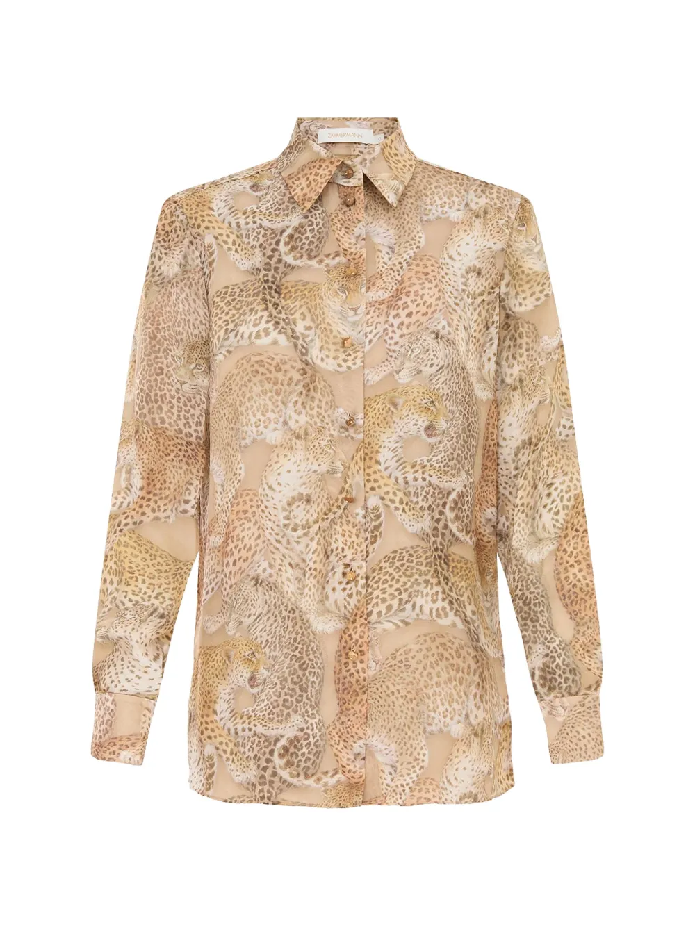 

Рубашка с леопардовым принтом и пуговицами Zimmermann, бежевый