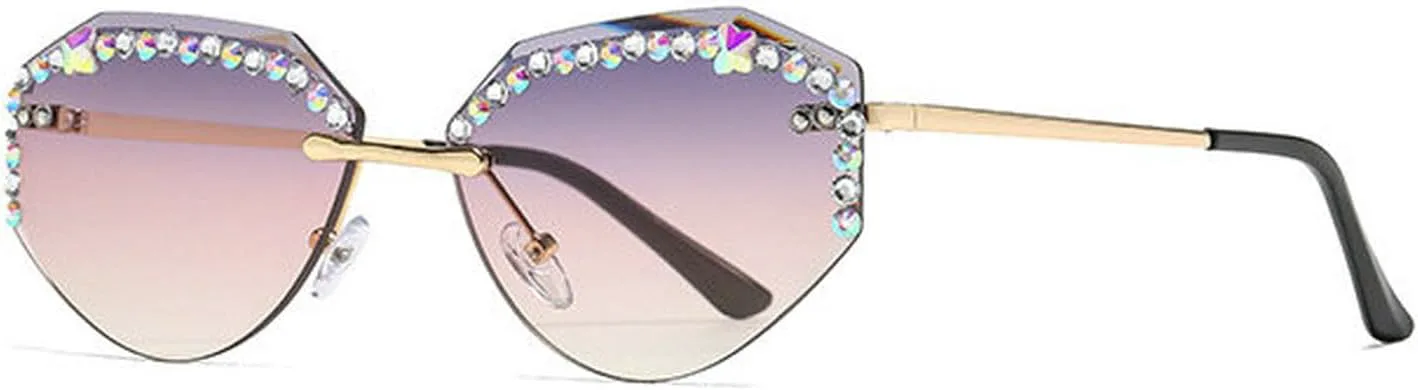 

Laureles Модные квадратные солнцезащитные очки со стразами для женщин, без оправы, с кристаллами и бриллиантами, мужские и женские солнцезащитные очки, C3