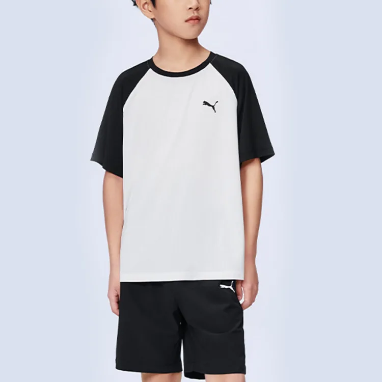 Детская спортивная футболка с круглым вырезом PUMA, черный белый tone 00391 — фото 3