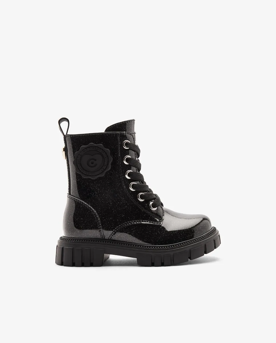 

Ботинки Combat с блестящей пластиковой отделкой Conguitos, черный