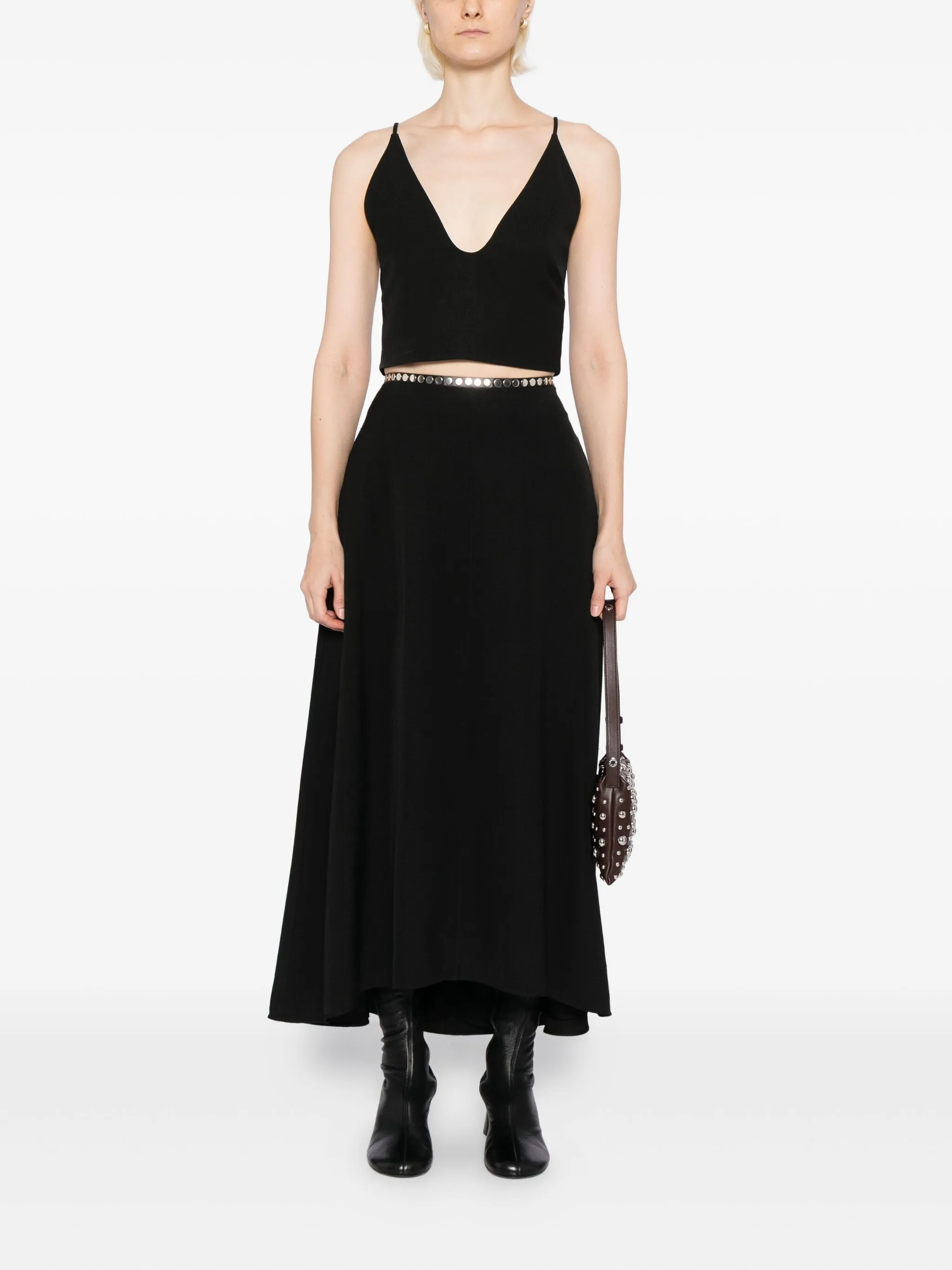 

Топ с V-образным вырезом Jil Sander, черный