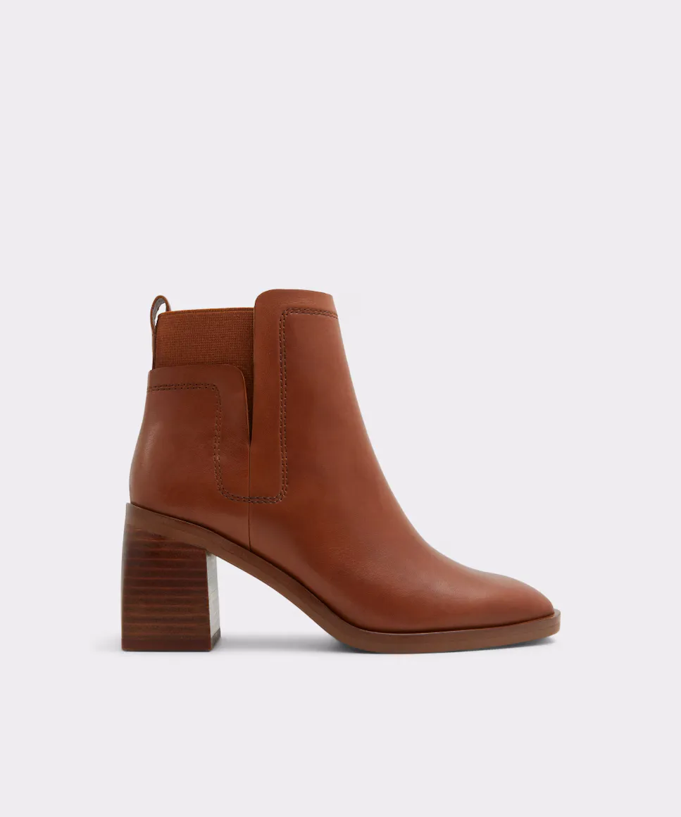 

Женские кожаные ботильоны с круглым носком Aldo, цвет Camel