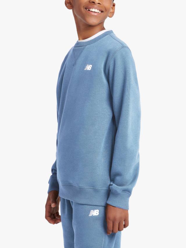 Детский свитшот с маленьким логотипом New Balance, Heron Blue — фото 2