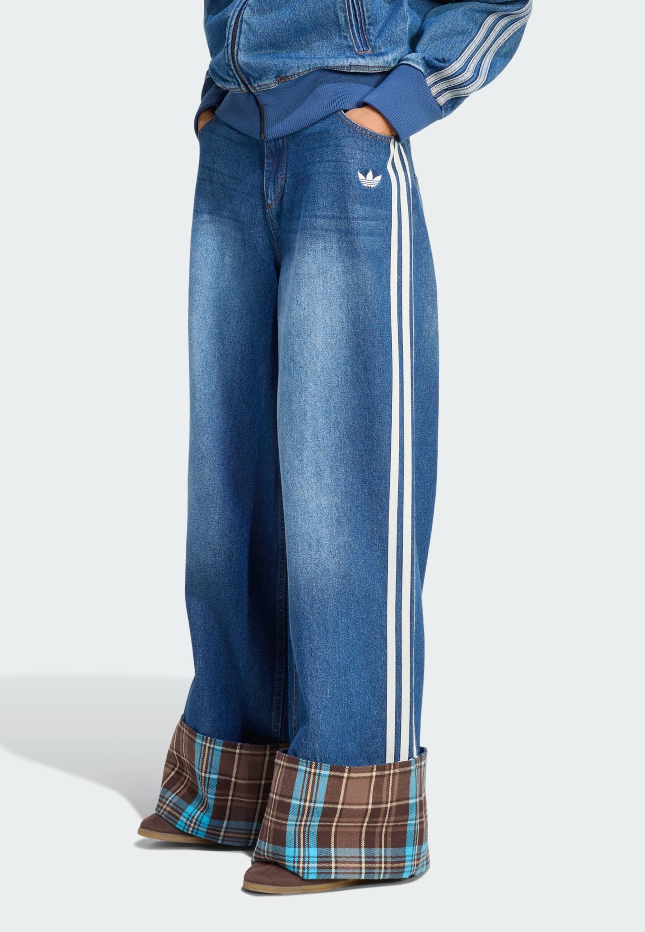 Adidas Originals Широкие джинсы в цвете Azure, Blue Denim — фото 2