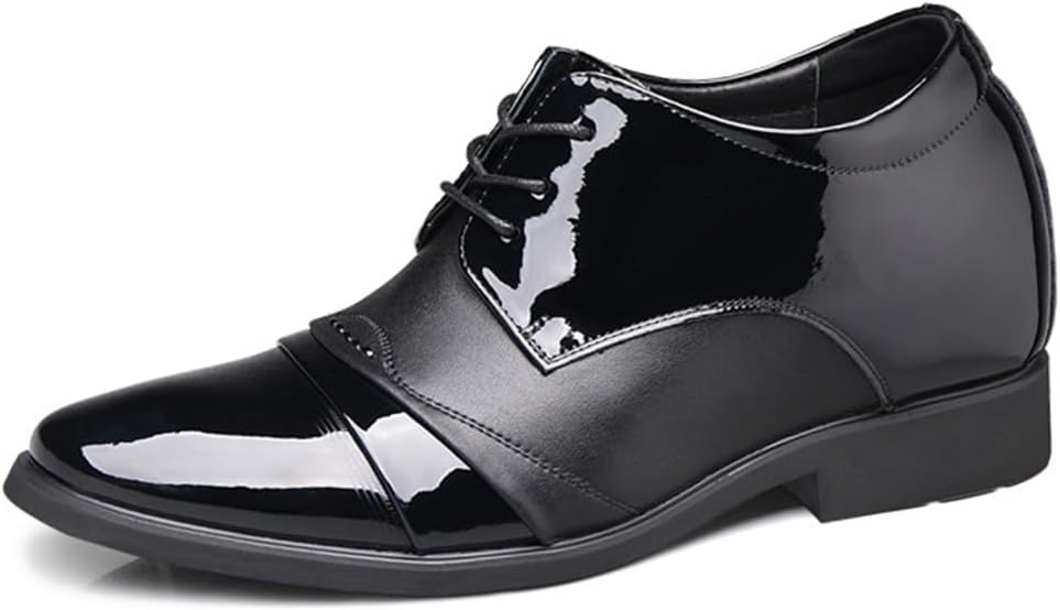 

Мужские оксфорды с увеличением роста, кожаные туфли с заостренным носком, классические деловые туфли с увеличением роста для мужчин Ygceeia, черный