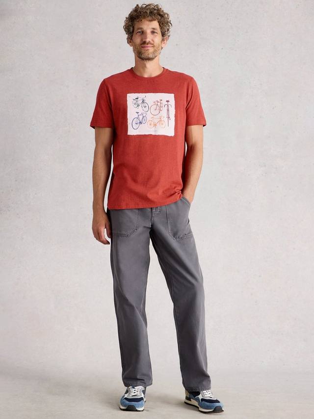 

Футболка Abersoch с велосипедным принтом из хлопкового микса White Stuff