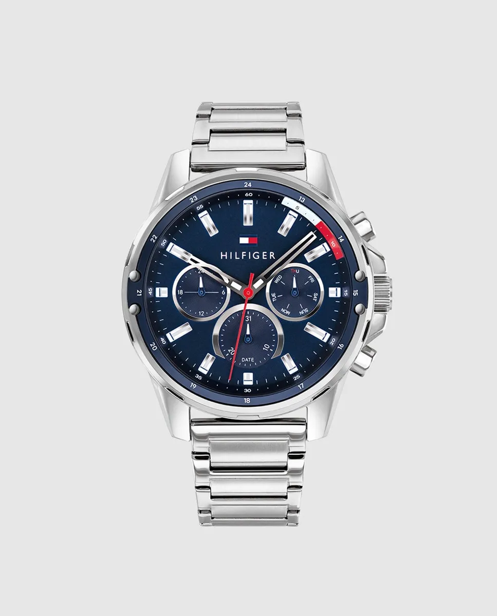 

Многофункциональные стальные мужские часы Tommy Hilfiger 1791788, серебрянный
