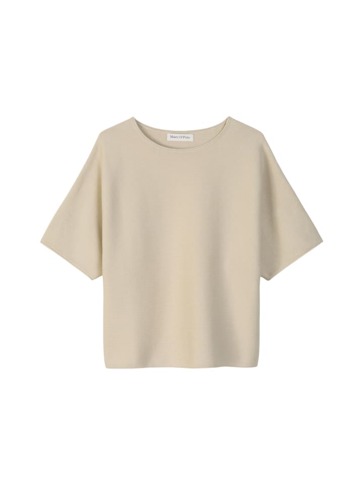 

Свободный трикотажный свитер с короткими рукавами цвета Light Oat Marc O'Polo