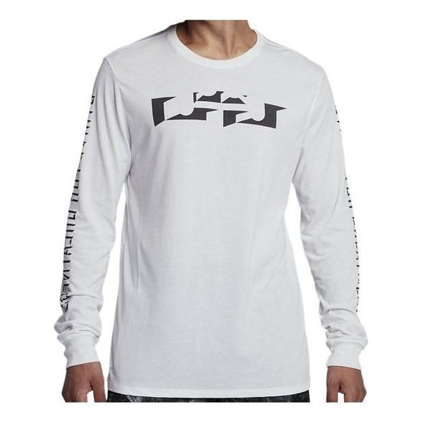 

Футболка Men's Nike Solid Color Pattern Printing Round Neck Pullover Long Sleeves White T-Shirt, белый