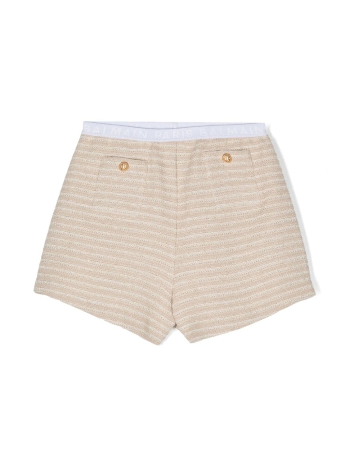 

Balmain Kids трикотажные шорты в полоску, нейтральный цвет