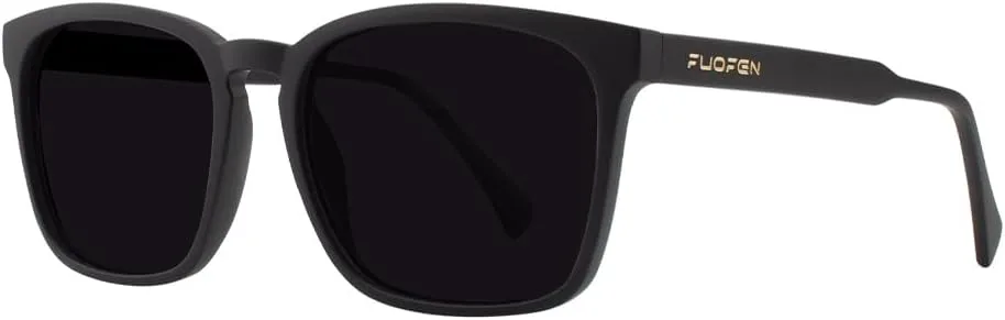 

Современные солнцезащитные очки унисекс в стиле ретро, ​​квадратные, поляризованные, для мужчин и женщин, модные, прямоугольные, 55 мм FUOFEN, Matte Black