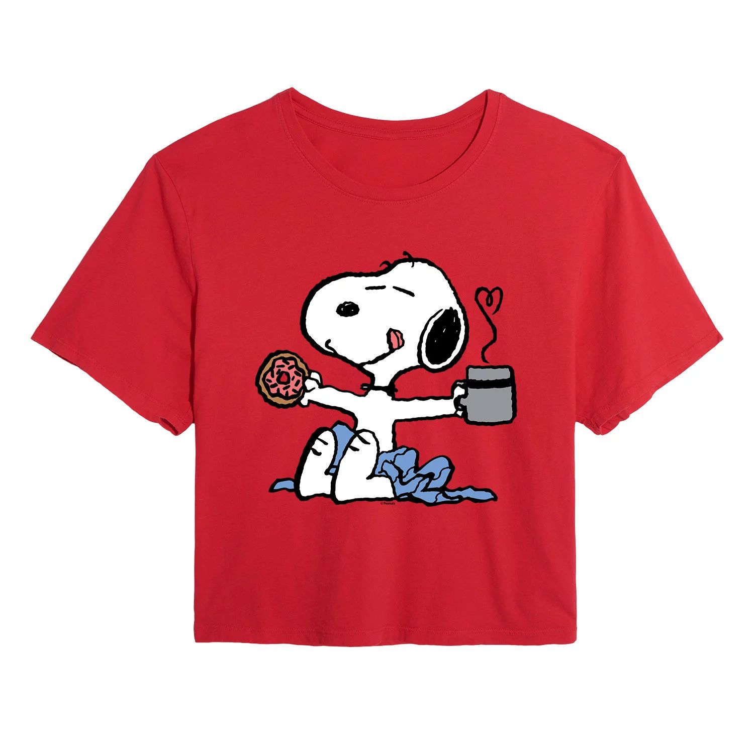 

Укороченная футболка с рисунком Peanuts Snoopy для детей Juniors Licensed Character, красный