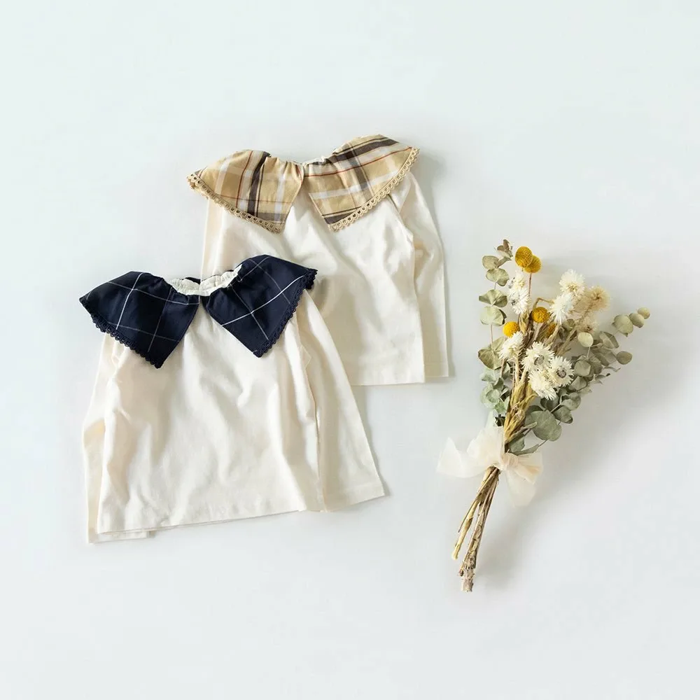 Клетчатая футболка с воротником и длинными рукавами Branshes, Navy blue — фото 2